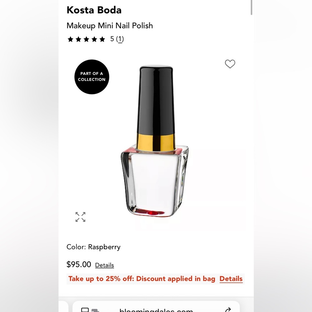 Kosta Boda Glass Nail Polish Bottle Decor